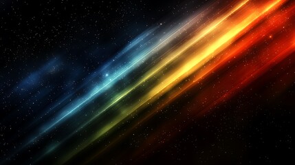 Cosmic Stripes: A vibrant abstract depiction of celestial energy and movement, showcasing dynamic interplay of colors and light across a dark space background.