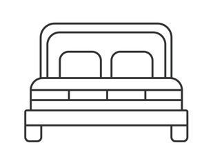 vector line bed icon perfect for use in a real estate app, furniture e-commerce site, hotel booking website, interior design project, etc.