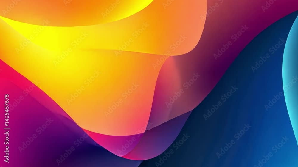 Aufkleber vibrant abstract waves and shapes in warm colors dynamic energy design showcasing movement and creat