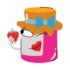 Strawberry jam vector Sticker. Eps 10 file