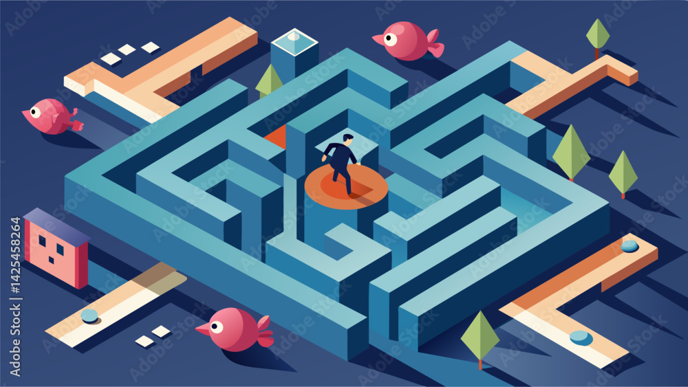 Aufkleber a treacherous maze filled with hidden agendas and skillfully crafted lies making it difficult for ev
