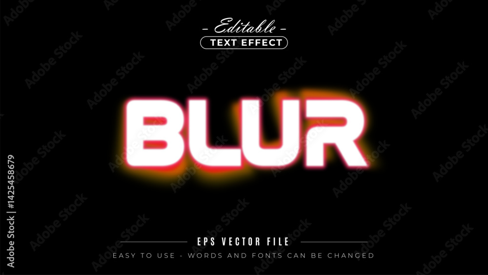 Poster blur text, editable text effect.