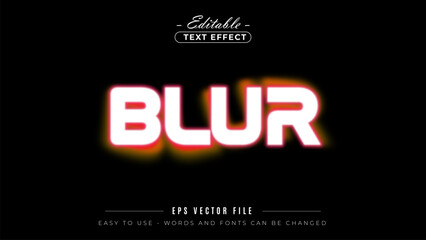 Blur text, editable text effect.