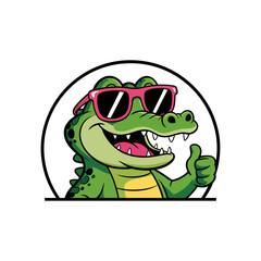 Cool Crocodile Mascot Logo