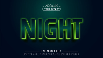 Dark night text, editable text effect.