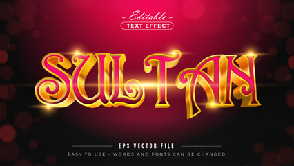 Sultan theme, editable text effect.