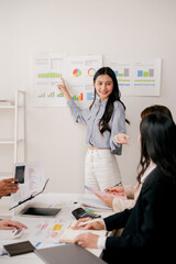 Modern youth are gathering, working as a team, and holding team meetings to achieve their goals.