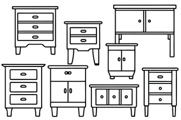 nightstand line art elegant sketch of home decor item