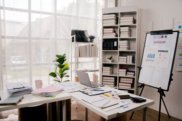 Office staff room, desk, button room