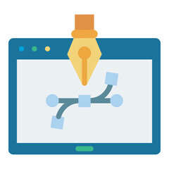 Graphic Design Icon - Vector Illustration,graphic design flat_Anchor Point