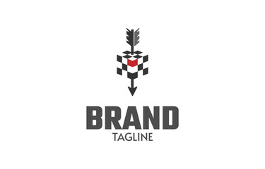 Cube with arrow logo design template