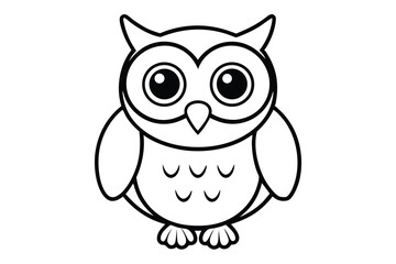 Cute cartoon owl vector icon .