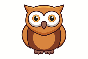 Cute cartoon owl vector icon .