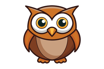 Cute cartoon owl vector icon .