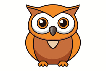 Cute cartoon owl vector icon .