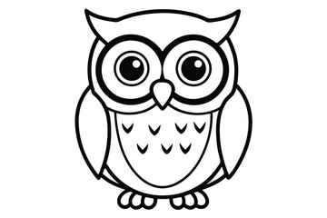 Cute cartoon owl vector icon .