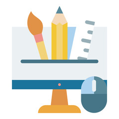 Digital Design Tools Icon,graphic design flat_Design