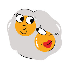 Fried Egg vector Sticker. Eps 10 file