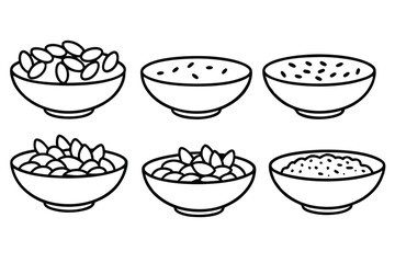 oatmeal line art drawing creative modern breakfast illustration