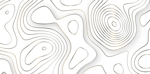 White topology topography vector art abstract. Vector geographic contour map. stylized relief diagram line wave carve pattern background. Topographic Maps can be used backgrounds for brand projects.	