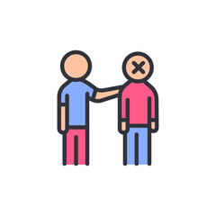 Mental health people colored icons, minimalist vector illustration ,simple transparent graphic element .Isolated on white background