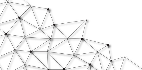 black network. futuristic connection technology background with dots and lines for desktop. Structure molecule and communication. Template for science technology presentation, Vector illustration.	