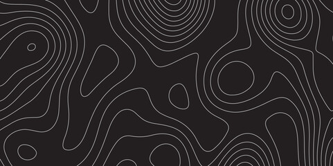 black topology topography vector art abstract. Vector geographic contour map. stylized relief diagram line wave carve pattern background. Topographic Maps can be used backgrounds for brand projects.	