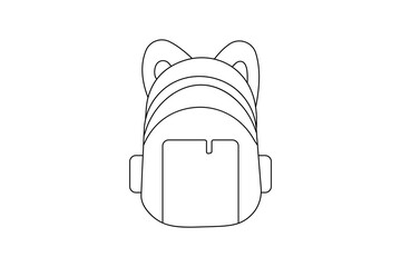 Single line art school bag sketch  minimalist vector outline for education concept
