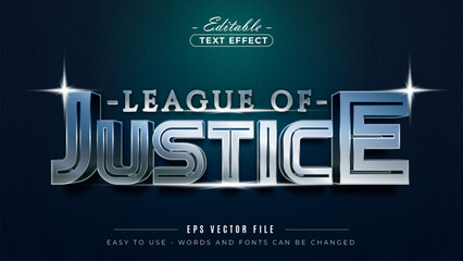 League of justice text, editable text effect. © text