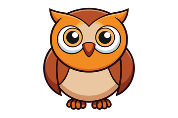 Cute cartoon owl vector icon .