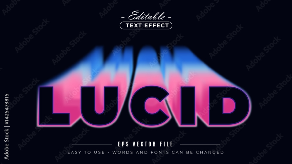 Poster lucid text, editable text effect.