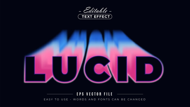 Lucid text, editable text effect.
