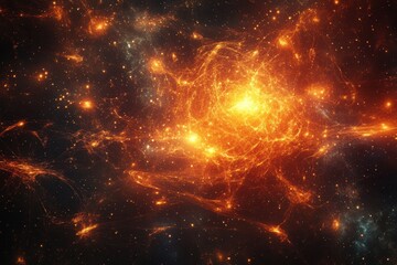 Obraz premium Exploration of a cosmic nebula filled with radiant energy and stars in a vast universe