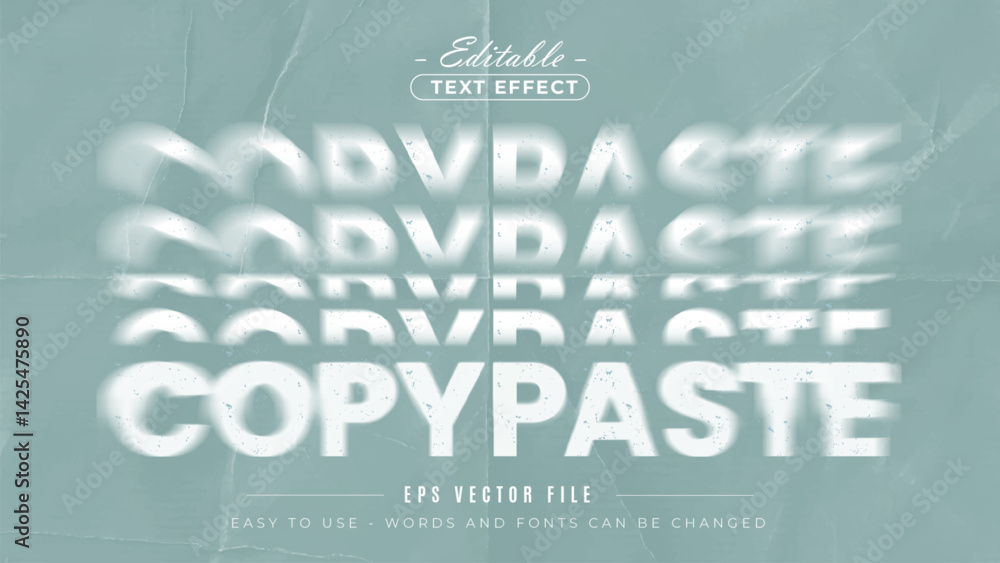 Poster copy paste text style, editable text effect.