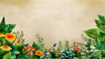 Watercolor Floral Border, Botanical Art - Watercolor art