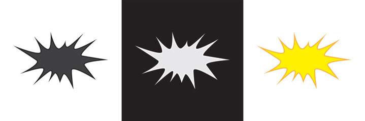 Explosion Comic Bubble icon. Vector for websites, mobile interfaces, presentations, banner, visual branding etc. Vector illustration. isolated on white and black background. EPS 10