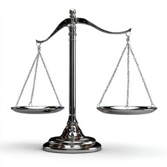 Scales of justice balance concept isolated on white background