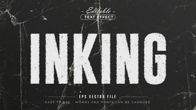 Inking text style, editable text effect.