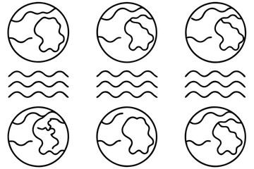 ocean current map line art graphic on clean canvas