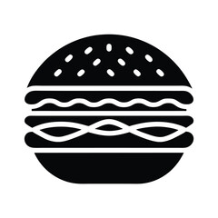 burger Silhouette Vector Illustration