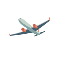 Naklejka premium Vector airplane in flight on white background, for travel websites