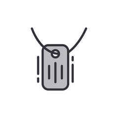 Dog tag colored icons, minimalist vector illustration ,simple transparent graphic element .Isolated on white background