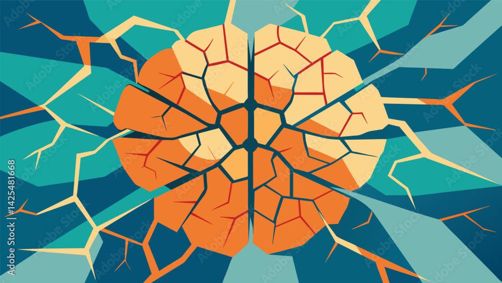 Aufkleber a series of fractured and disjointed neural pathways coming together to form a beautiful and intrica