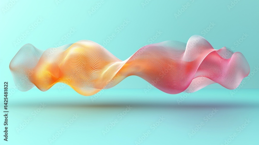 Poster abstract flowing wave: a symphony of color and form