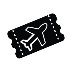 Plane Ticket Silhouette Vector Illustration