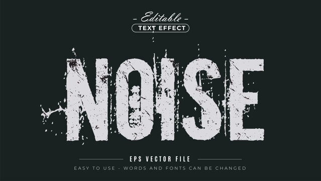Noise text style, editable text effect.