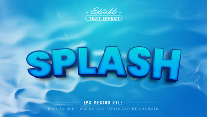 Splash 3d text style, editable text effect.