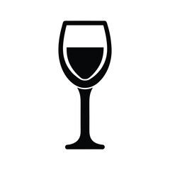Wine Glass Silhouette Vector Illustration