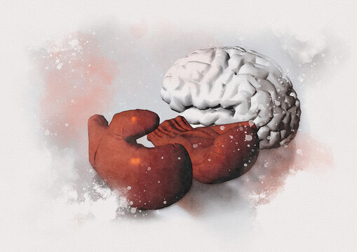Boxer's dementia, conceptual illustration