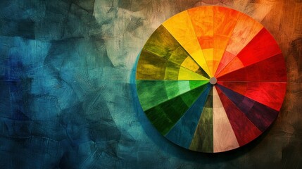 A color wheel with a range of different colors displayed for use in an art project or design work.